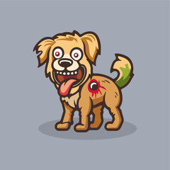 cute dog zombie vector illust...