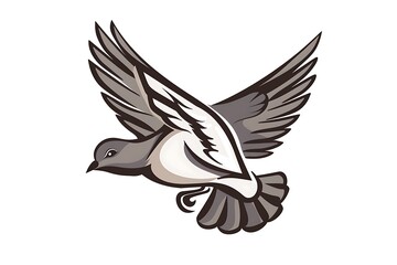 Illustration art of a pigeon logo with isolated background .