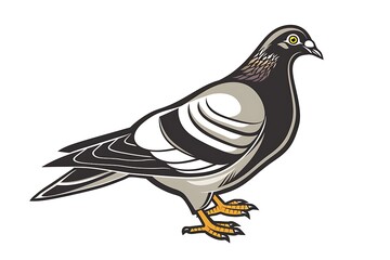 Illustration art of a pigeon logo with isolated background .