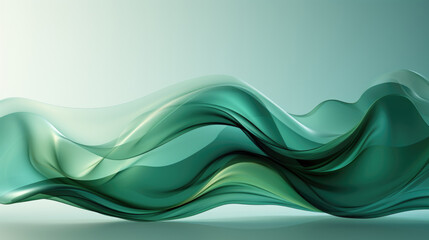 Fototapeta premium Abstract backdrop of green wavy lines