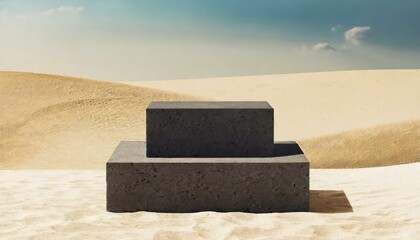 Gritty Glamour: Concrete Stone Podium for Skin Care or Cosmetics