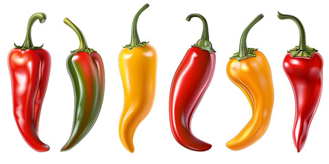 Hot chili peppers. Isolated on transparent background. Vector illustration.