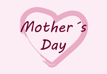 Felicitación por el día de la Madre con corazones rosas. 