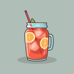 vector flat Cocktail in glass...