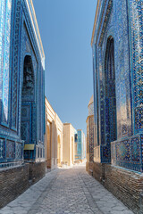 View of the Shah-i-Zinda Ensemble, Samarkand, Uzbekistan