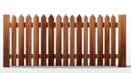 Wooden fence isolated on white background