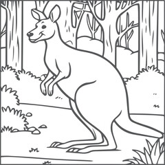 Kangaroo coloring pages. Kangaroo animal outline for coloring book