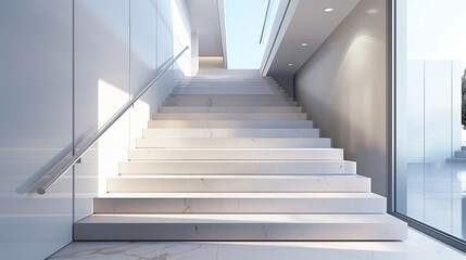 Fototapeta premium staircase with a railing and a window