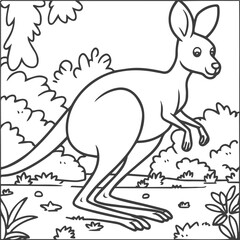 Kangaroo coloring pages. Kangaroo animal outline for coloring book