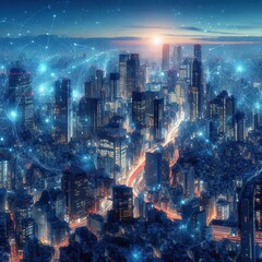 Cityscape Dreams Urban Skylines at Twilight
