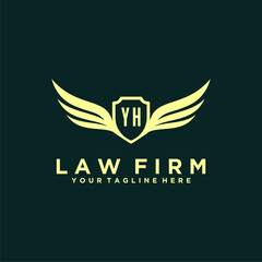 YH initials design modern legal attorney law firm lawyer advocate consultancy business logo vector