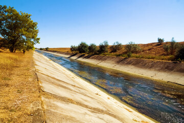 This Crimean irrigation canal was built in 1971 and runs from the Dnieper River to the Kerch...