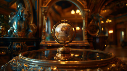 model globe on the table in the room