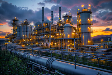 Industrial twilight: carbon capture facility