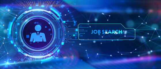Business, Technology, Internet and network concept. Job Search human resources recruitment career. 3d illustration
