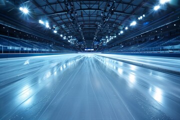 Fototapeta na wymiar Large skating rink with lights on it