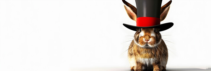 Enchanting Bunny in Top Hat Conjuring Magic