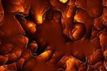 Abstract dark orange black organic pattern illustration background. - 789209906