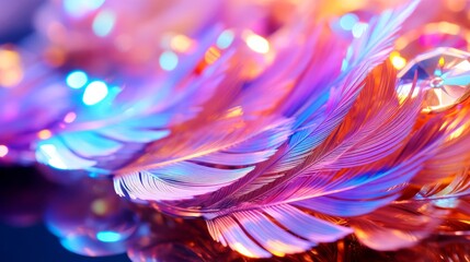 Fototapeta na wymiar Holographic Magical Feather