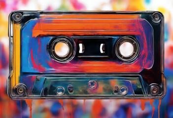 art pop music painting style Abstract background retro cassette Voka culture tech player texture element creative nostalgia trend artwork nostalgic old concept disco modern graphic