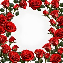 Beautiful flower Blank frame for text rose flowers background generated by AI
