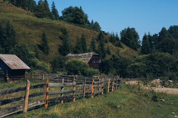 Ukraine Carpathians mountain forest river sun clouds beauty