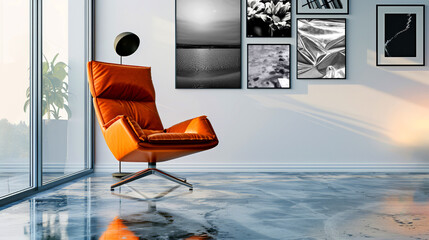 Obraz premium Modern Room with Armchair and Art