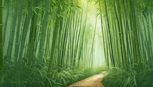 Vector-Illustration-In-A-Serene-Bamboo-Forest-