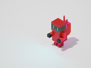 3D render of space ninja trooper with seamless background