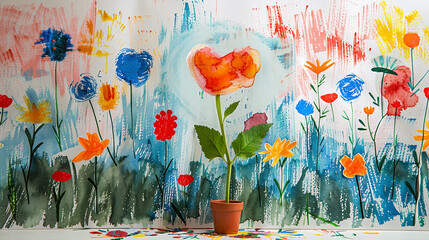 - a hand-made drawing from a child to a mother, generative ai