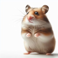 Standing hamster isolated on a white background