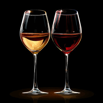 two wine glass vector illustration