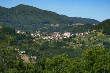 Summer landscape along the road from Castelnuovo Garfagnana to San Romano, Tuscany - 789218921
