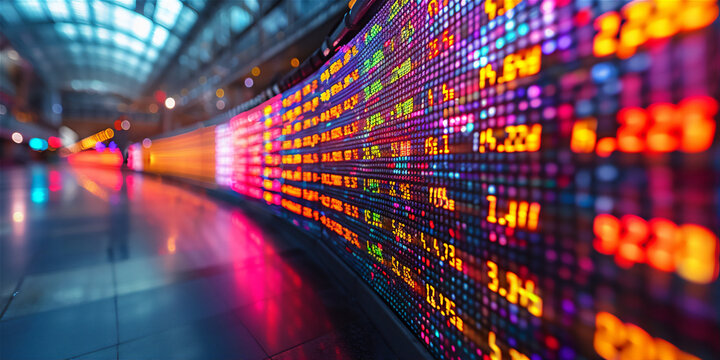 Colorful light of digital graphic about trading business or economic growth - Powered by Adobe