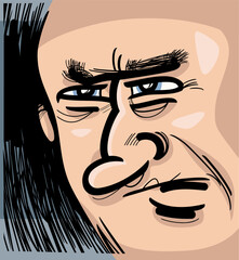 man face portrait caricature cartoon drawing illustration