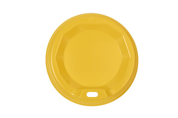 yellow plastic lid for disposable cup.