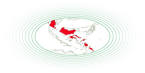 Indonesia oval map.