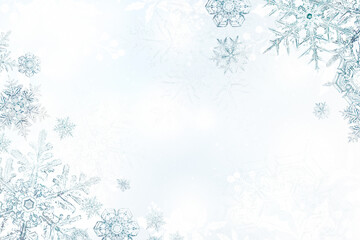 Fototapeta na wymiar Snowflake Christmas icy frame png