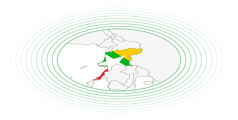 Myanmar oval map.