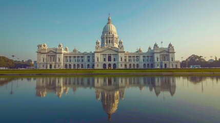Fototapeta premium Discover The Landmark Memorial, A White Marble Building 