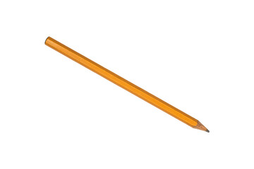 Old simple graphite pencil isolated on transparent background.