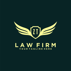 ZT initials design modern legal attorney law firm lawyer advocate consultancy business logo vector