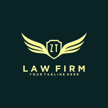 ZT initials design modern legal attorney law firm lawyer advocate consultancy business logo vector