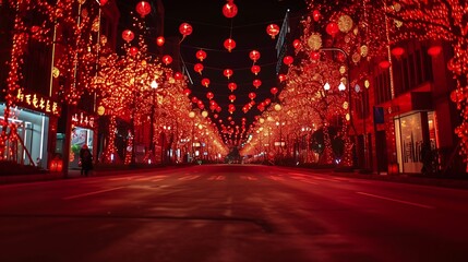Streets Aglow with Red: Chinese New Year's Eve Preparations Underway