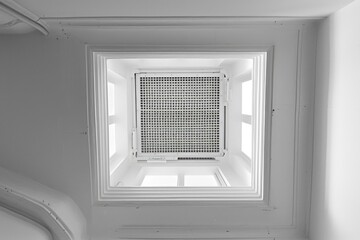 White Vent Grille for Home and Apartment Forced Ventilation - Ceiling Mounted Interior Accessory