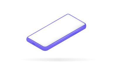 3D vector mobile phone isolated on transparent background.Smartphone with empty screen for mockup mobile concept. 3d isometric cell phone Vector illustration EPS 10