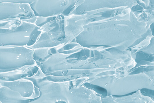Close-up view of translucent blue gel texture