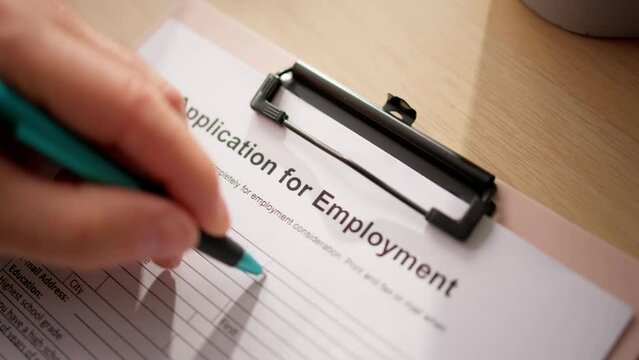 Job Application Form. Employment Document