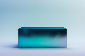 3D metal box in digital technology style