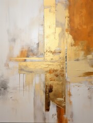 Abstract Painting of Yellow and Brown Colors